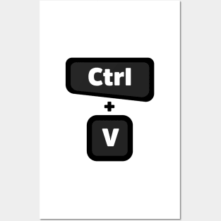 Ctrl + V  - Computer Programming - Light Color Posters and Art